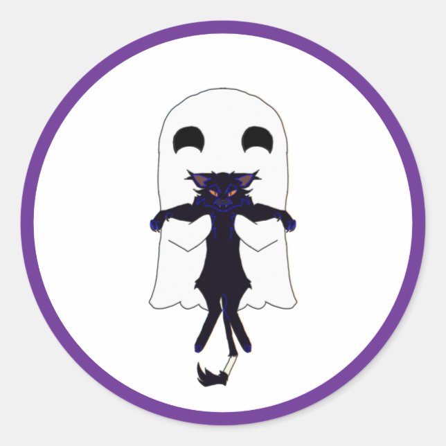 Boo Crew Ghost & Scraggy Black Cat Sticker Sheet (Vorderseite)