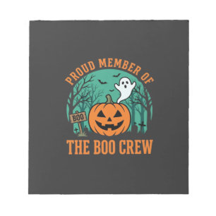 Boo Crew Halloween-Geist-Kürbis-Design_1 Notizblock