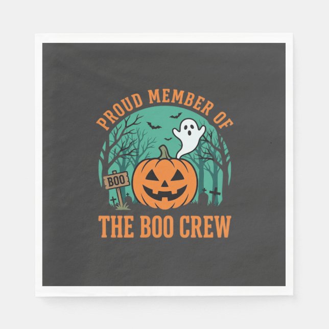 Boo Crew Halloween-Geist-Kürbis-Design_1 Serviette (Vorderseite)