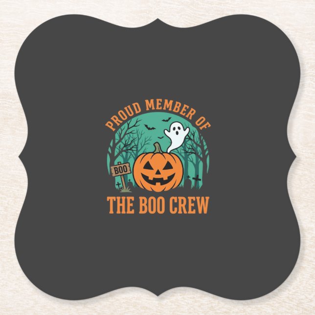 Boo Crew Halloween-Geist-Kürbis-Design_1 Untersetzer (Vorderseite)