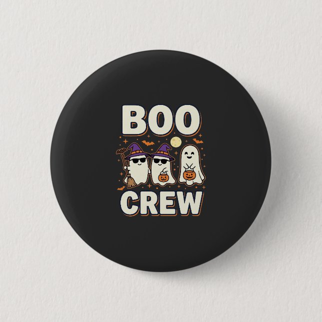 Boo Crew Halloween-Geister Vektor-Design_1 Button (Vorderseite)
