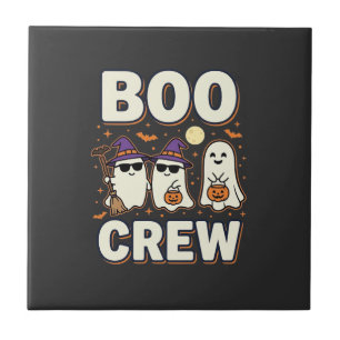 Boo Crew Halloween-Geister Vektor-Design_1 Fliese