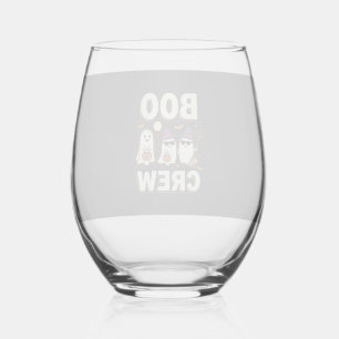 Boo Crew Halloween-Geister Vektor-Design_1 Weinglas Ohne Stiel