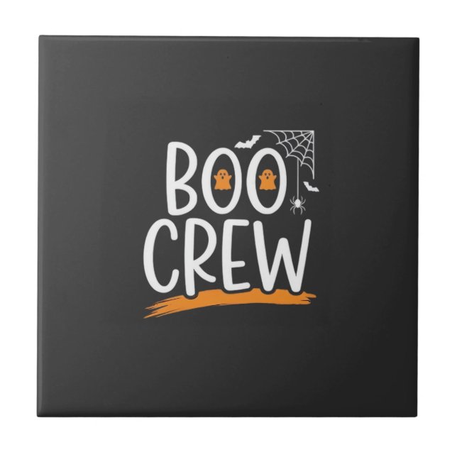 Boo Crew Halloween-Geisterdesign_1 Fliese (Vorderseite)