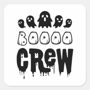 Boo Crew Halloween-Geschenk Quadratischer Aufkleber