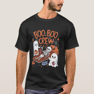 Boo Crew Halloween Krankenschwester Geist Skelett  T-Shirt