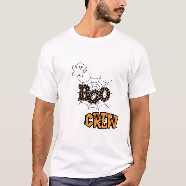 Boo Crew Halloween Shirt - Ghost & Spider Web (Vorderseite)
