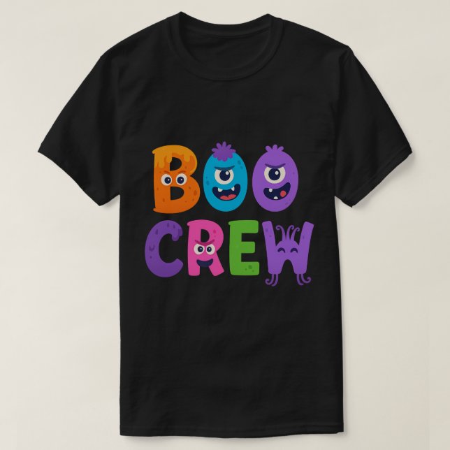 Boo Crew Halloween T - Shirt - Niedliche Monsterbr (Design vorne)