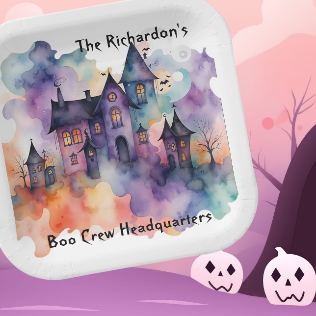 Boo Crew Hauptquartier Spukhaus Halloween Pappteller (Von Creator hochgeladen)