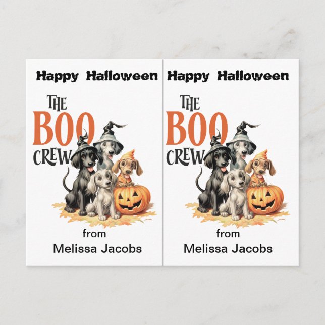 Boo Crew Hogs School Party Halloween Card Postkarte (Vorderseite)