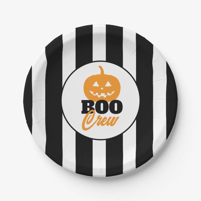 Boo Crew Jack O Lantern Halloween Party Pappteller (Vorderseite)