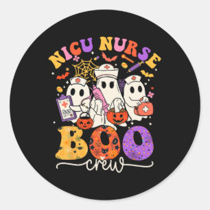 Boo Crew Kostüm Funny Nurse Ghost Halloween Runder Aufkleber