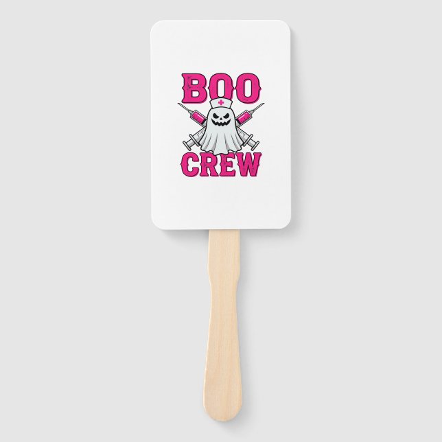 Boo Crew Krankenschwester Geist Halloween Fächer (Vorderseite)