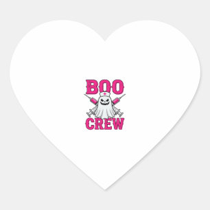 Boo Crew Krankenschwester Geist Halloween Herz-Aufkleber