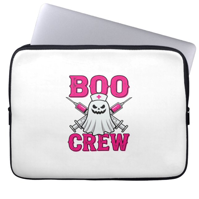 Boo Crew Krankenschwester Geist Halloween Laptopschutzhülle (Vorderseite)