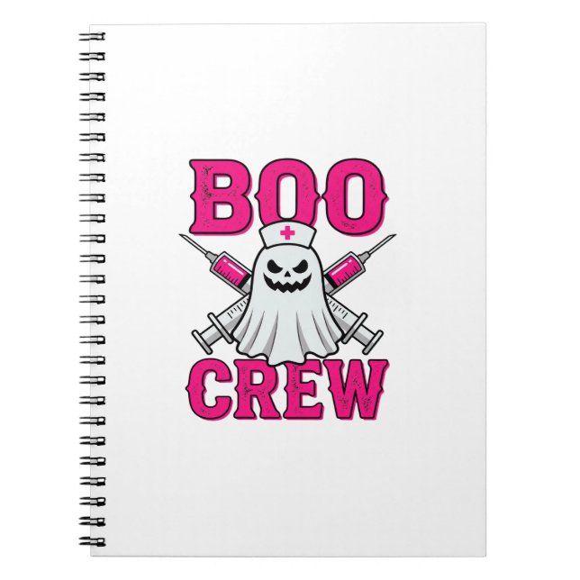 Boo Crew Krankenschwester Geist Halloween Notizblock (Vorderseite)
