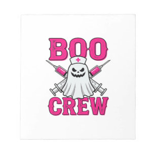 Boo Crew Krankenschwester Geist Halloween Notizblock