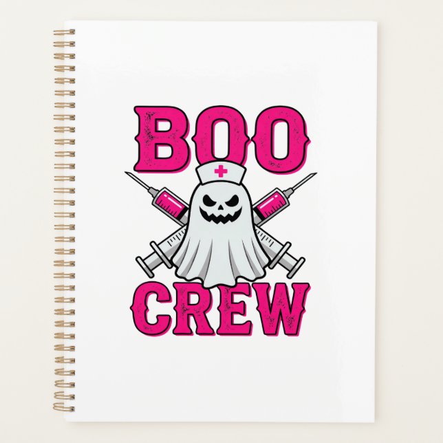Boo Crew Krankenschwester Geist Halloween Planer (Vorderseite)