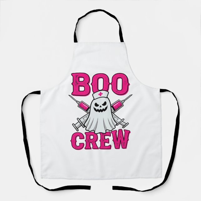 Boo Crew Krankenschwester Geist Halloween Schürze (Vorderseite)