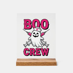Boo Crew Krankenschwester Geist Halloween Vektor D Acrylschild
