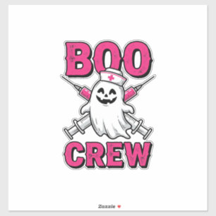 Boo Crew Krankenschwester Geist Halloween Vektor D Aufkleber