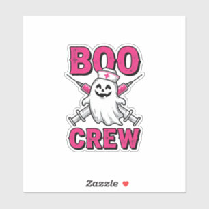 Boo Crew Krankenschwester Geist Halloween Vektor D Aufkleber
