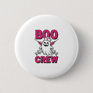 Boo Crew Krankenschwester Geist Halloween Vektor D Button