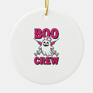 Boo Crew Krankenschwester Geist Halloween Vektor D Keramik Ornament