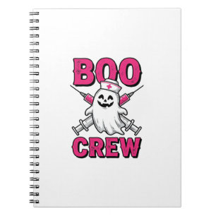 Boo Crew Krankenschwester Geist Halloween Vektor D Notizblock