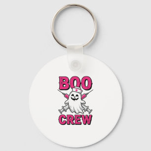 Boo Crew Krankenschwester Geist Halloween Vektor D Schlüsselanhänger