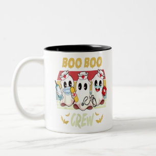 Boo Crew Krankenschwester Halloween-Geisterkostüm Zweifarbige Tasse
