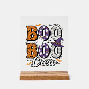 Boo Crew Krankenschwester Halloween Vintage-Shirt- Acrylschild
