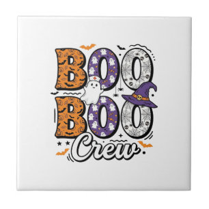 Boo Crew Krankenschwester Halloween Vintage Shirt  Fliese