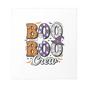 Boo Crew Krankenschwester Halloween Vintage Shirt Notizblock