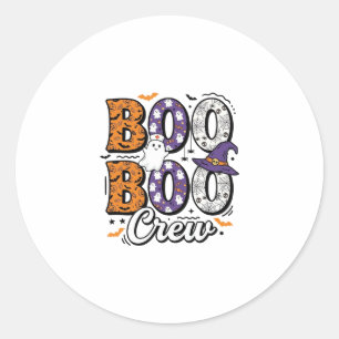 Boo Crew Krankenschwester Halloween Vintage-Shirt- Runder Aufkleber