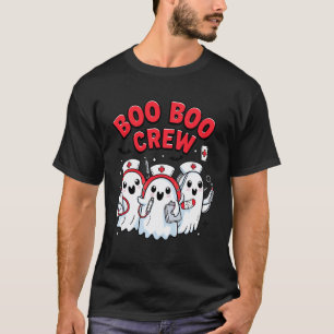 Boo-Crew-Krankenschwester Lustiger Geist Kürbis Ha T-Shirt