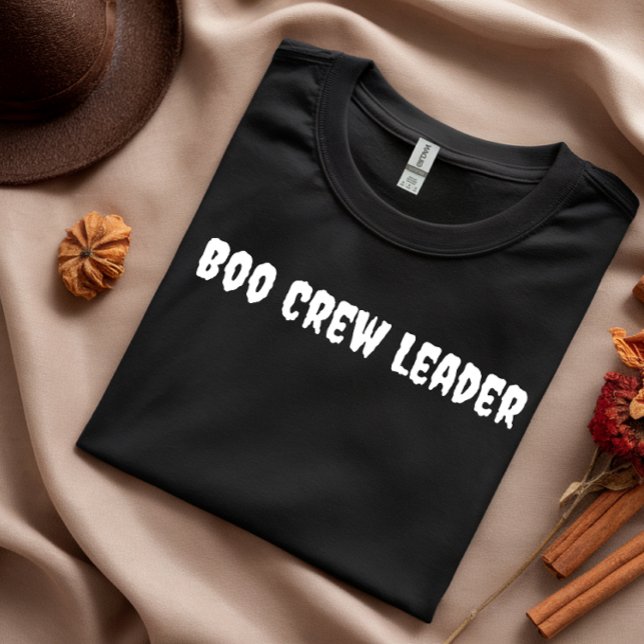 Boo Crew Leader weiße Typografie halloween T-Shirt (Von Creator hochgeladen)
