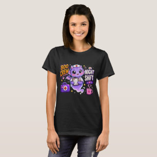 Boo Crew Nachtschicht Krankenschwester Geist Hallo T-Shirt
