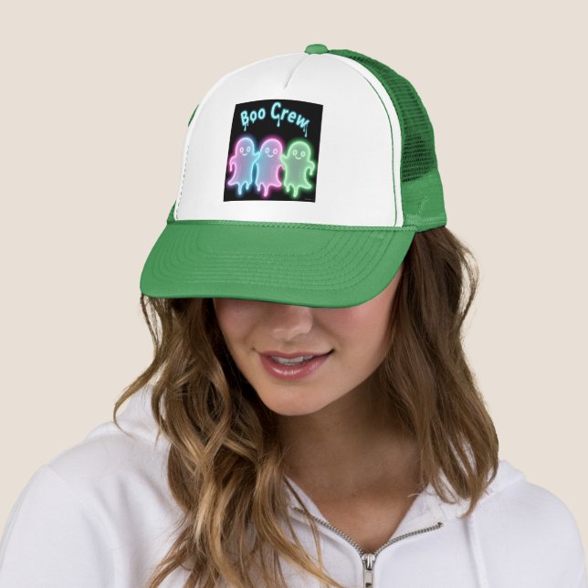 Boo Crew Neon Ghosts Halloween Trucker Hat Truckerkappe (Beispiel)