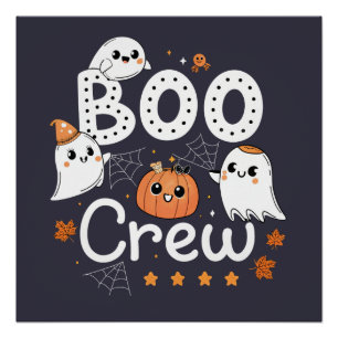 Boo Crew Niedlich Halloween Geister und Pumpkin Poster