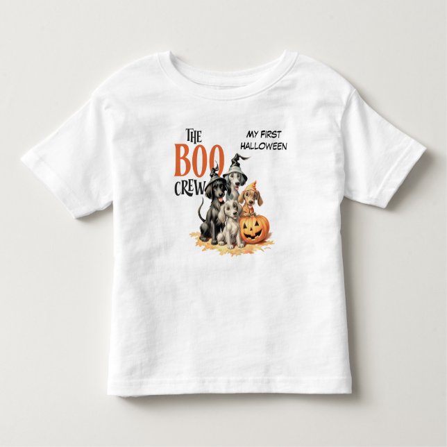 Boo Crew Niedlich Hunde Kinder Halloween Kleinkind T-shirt (Vorderseite)