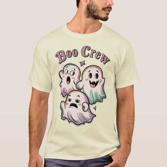 Boo Crew - Niedliches Trio Ghost Halloween T-Shirt (Vorderseite)