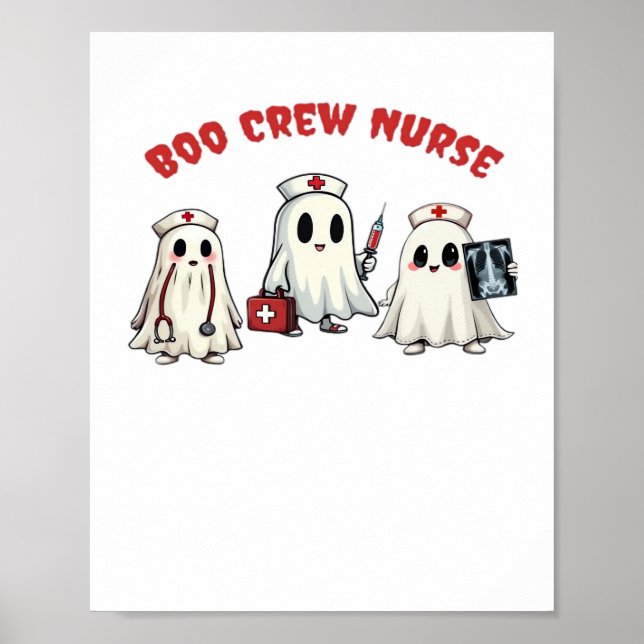BOO CREW NURSE Essenzieller T - Shirt Poster (Vorne)
