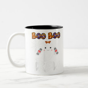 Boo Crew Nurse Funny Halloween Kostüm F Zweifarbige Tasse
