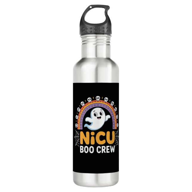 Boo Crew Nurse Halloween for Nurses Ghost Essentia Edelstahlflasche (Vorderseite)