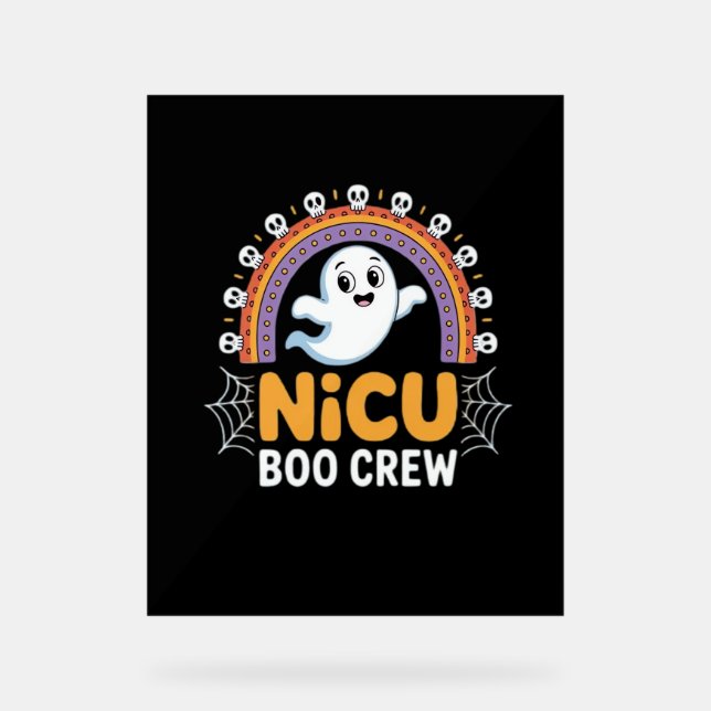 Boo Crew Nurse Halloween für Krankenschwestern Gho Acrylschild (Vorderseite)