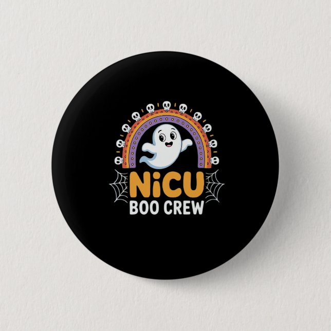 Boo Crew Nurse Halloween für Krankenschwestern Gho Button (Vorderseite)
