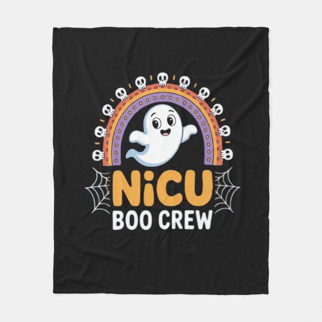 Boo Crew Nurse Halloween für Krankenschwestern Gho Fleecedecke (Vorderseite)