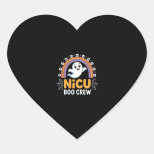 Boo Crew Nurse Halloween für Krankenschwestern Gho Herz-Aufkleber