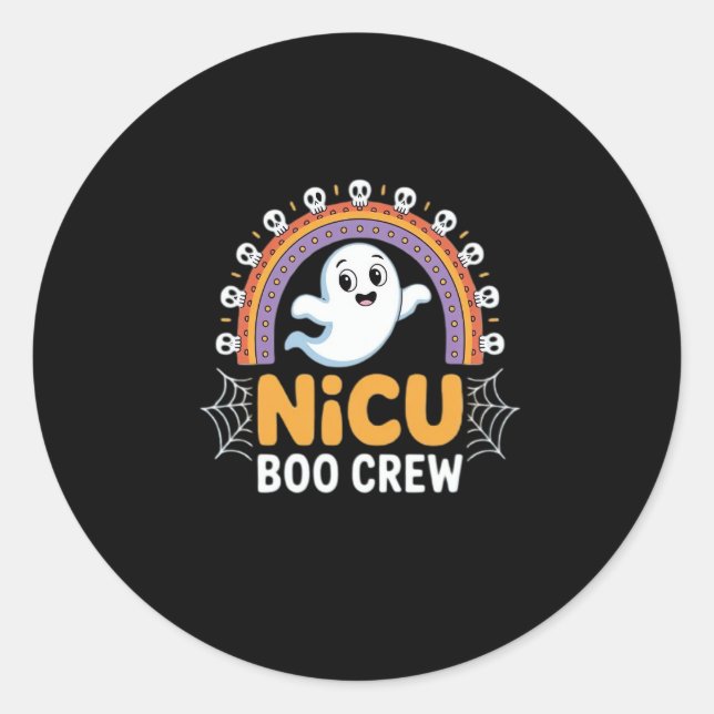 Boo Crew Nurse Halloween für Krankenschwestern Gho Runder Aufkleber (Vorderseite)